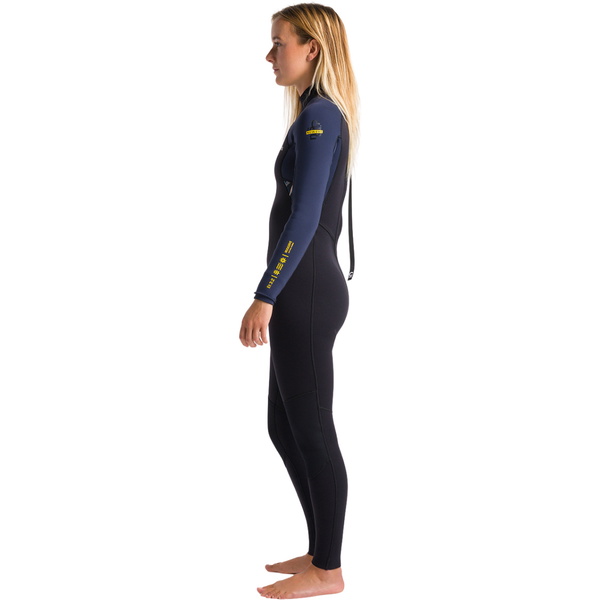 2026 C-Skins Femmes NuWave Element 3/2mm Back Zip Combinaison Néoprène C-NEL32STW - Black / Slate / Saffron